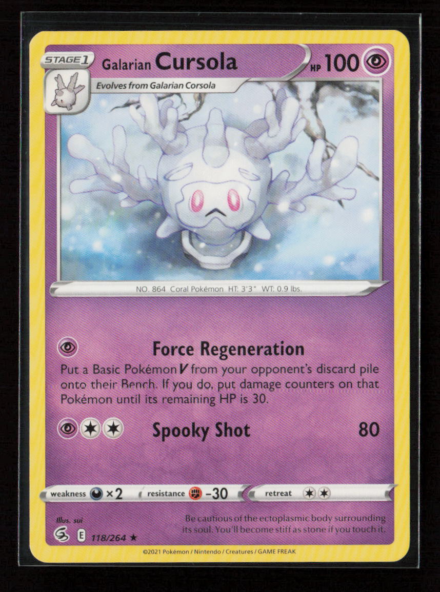 Galarian Cursola Rare SWSH08: Fusion Strike 118/264 LP