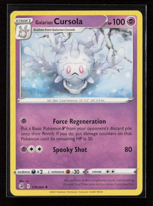 Galarian Cursola Rare SWSH08: Fusion Strike 118/264 LP