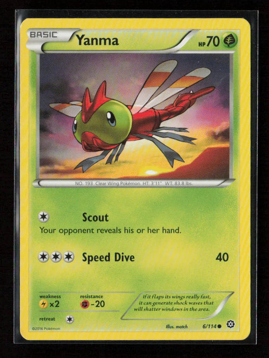 Yanma Common XY - Steam Siege 6/114 LP - Kang's Collectibles