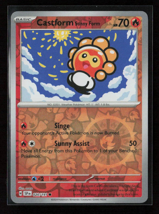 Castform Sunny Form - Common SV08: Surging Sparks 020/191 NM - Kang's Collectibles