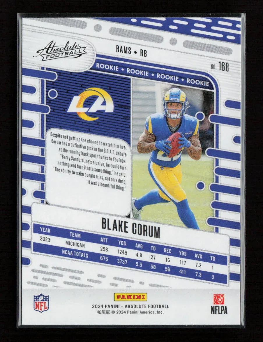 Blake Corum 2024 Panini Absolute 168 NM - Kang's Collectibles