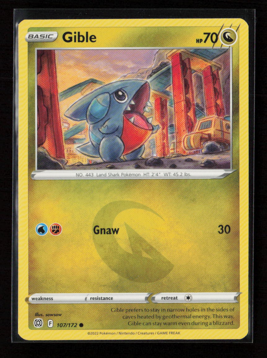 Gible Common SWSH09: Brilliant Stars 107/172 LP