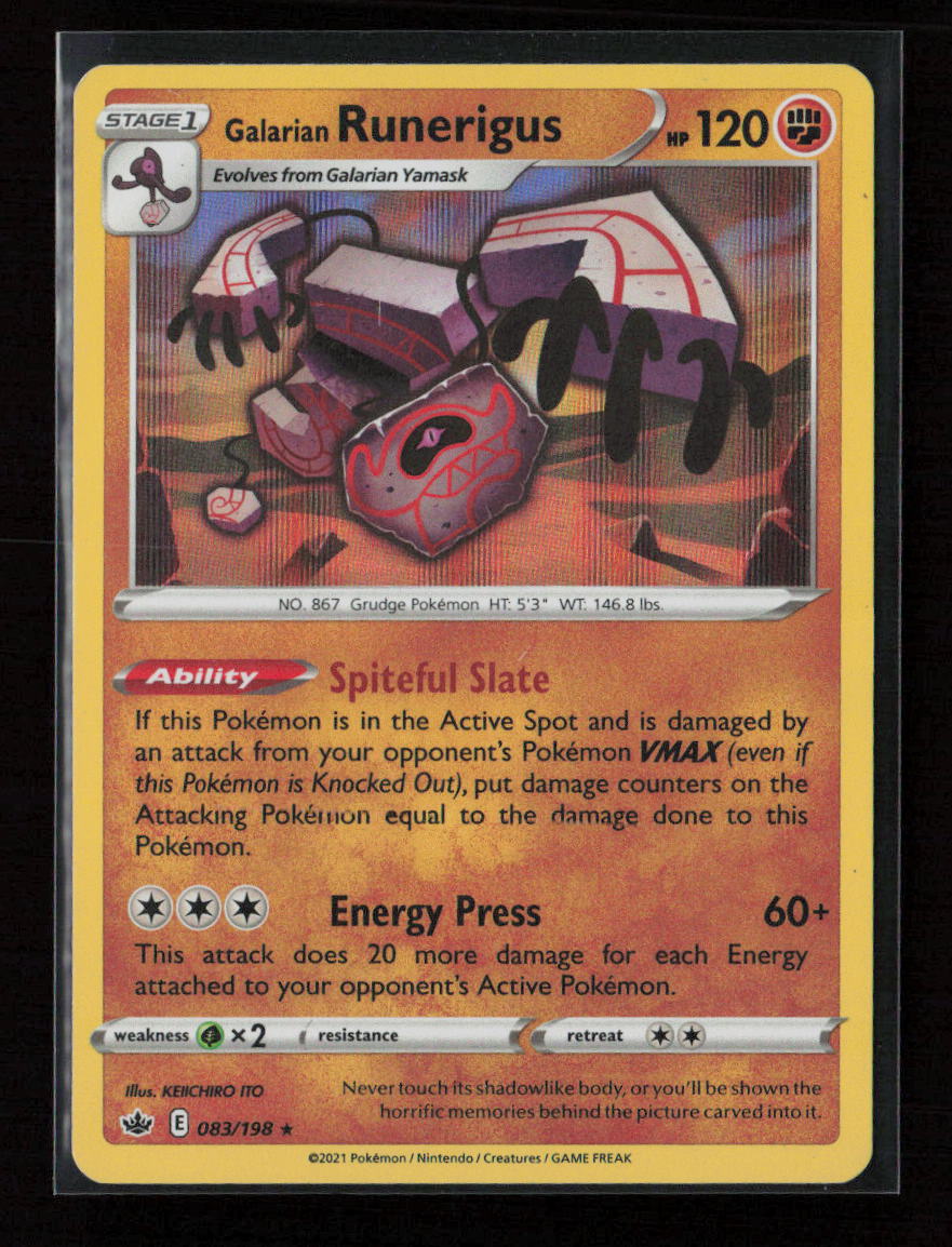 Galarian Runerigus Holo Rare SWSH06: Chilling Reign 083/198 NM