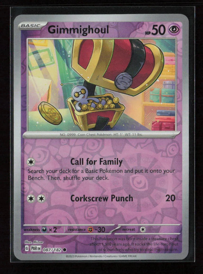 Gimmighoul - Common SV04: Paradox Rift 087/182 NM - Kang's Collectibles