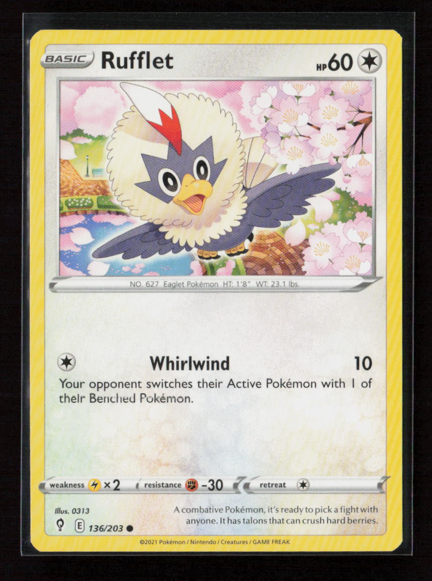 Rufflet Common SWSH07: Evolving Skies 136/203 LP