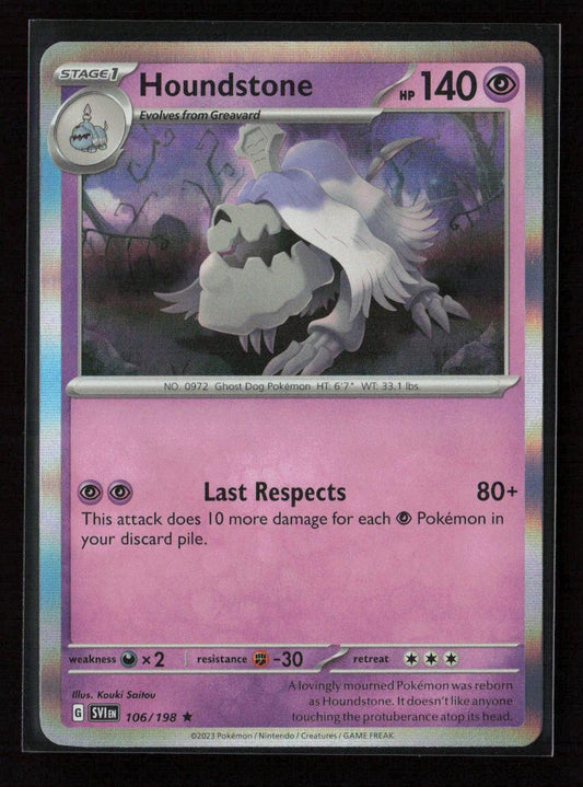 Houndstone Rare SV01: Scarlet & Violet Base Set 106/198 NM - Kang's Collectibles
