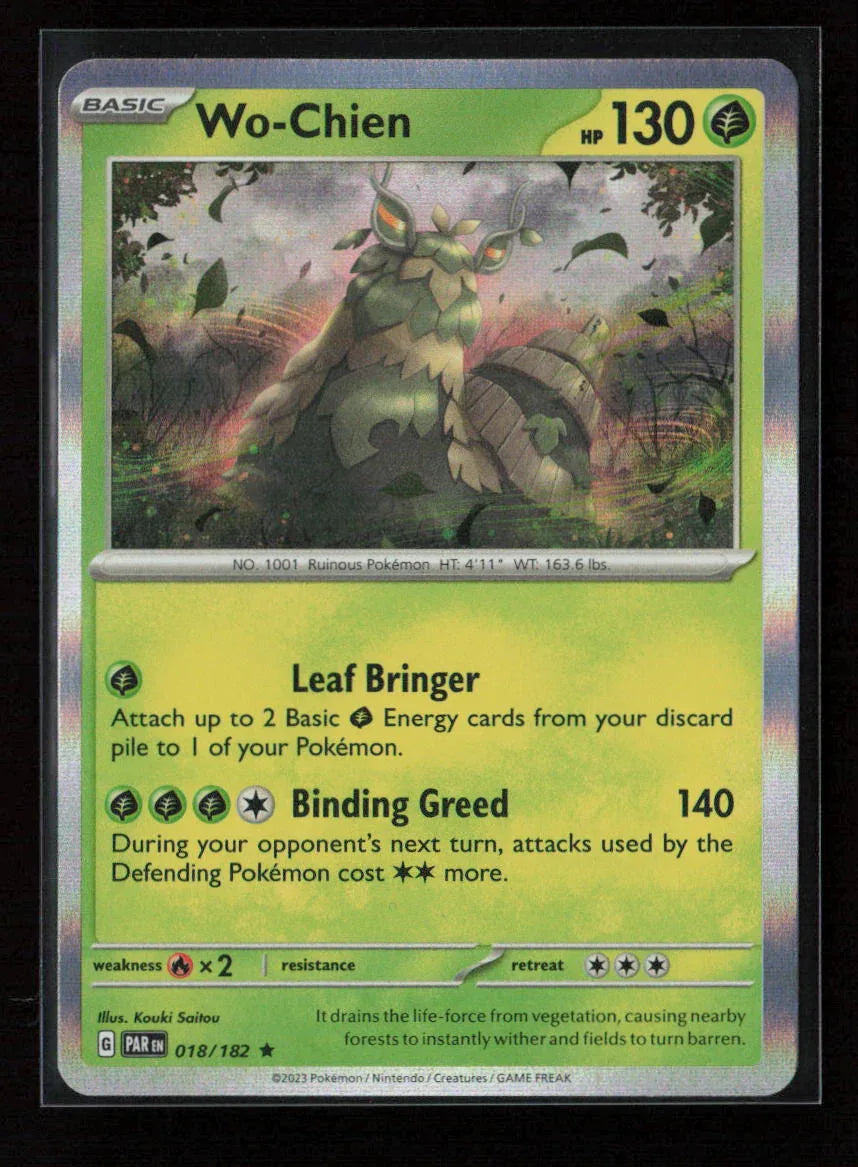 Wo-Chien Rare SV04: Paradox Rift 018/182 NM - Kang's Collectibles