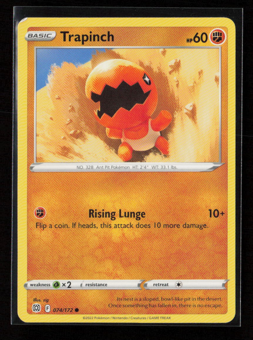 Trapinch Common SWSH09: Brilliant Stars 074/172 NM