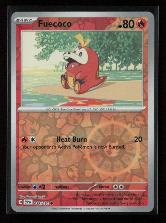 Fuecoco Common SV08: Surging Sparks 029/191 NM - Kang's Collectibles