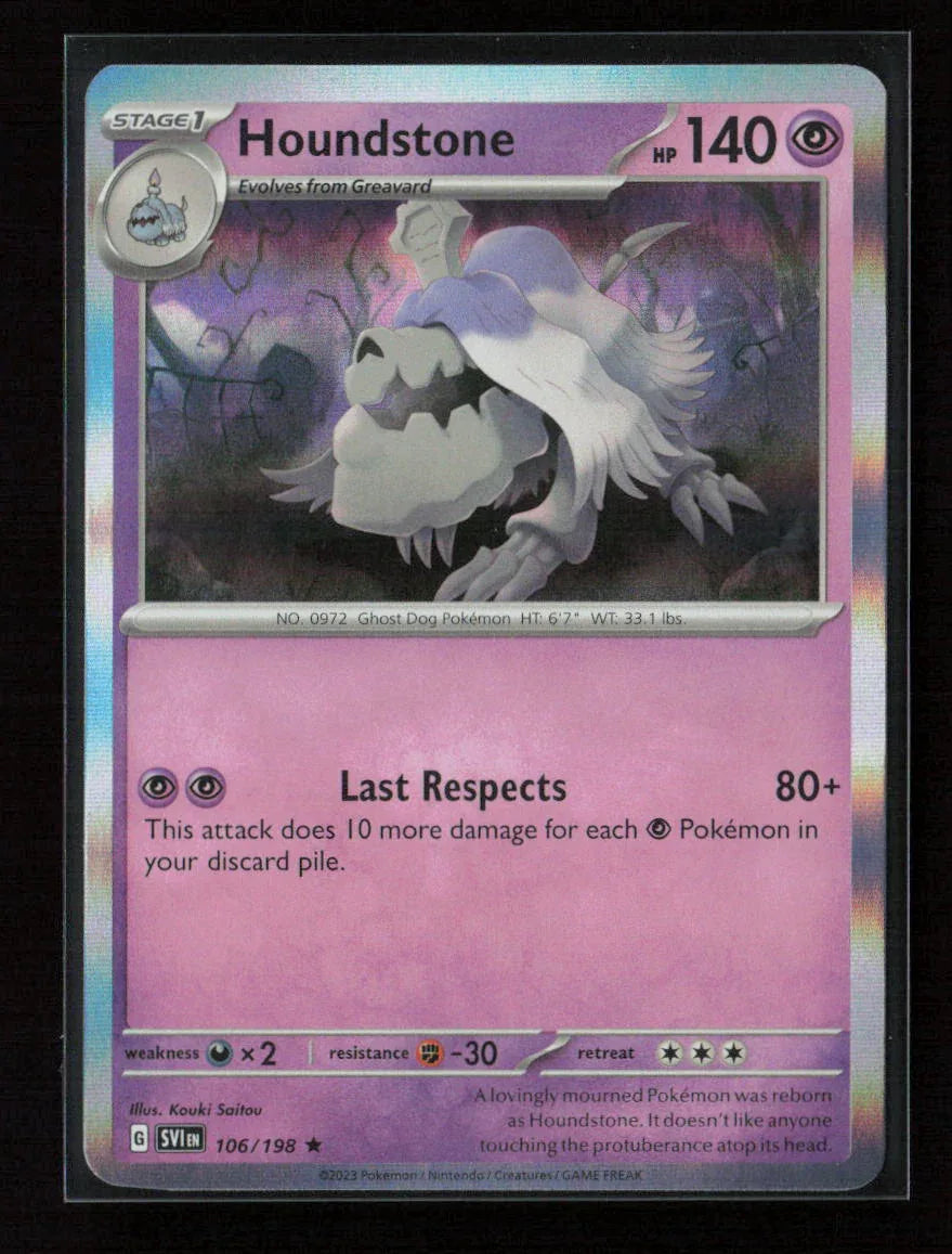 Houndstone Rare SV01: Scarlet & Violet Base Set 106/198 NM - Kang's Collectibles