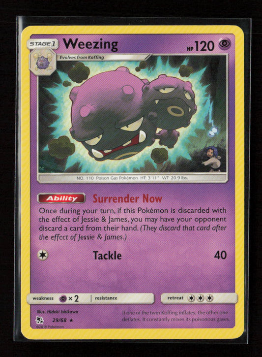 Weezing Rare Hidden Fates 29/68 LP
