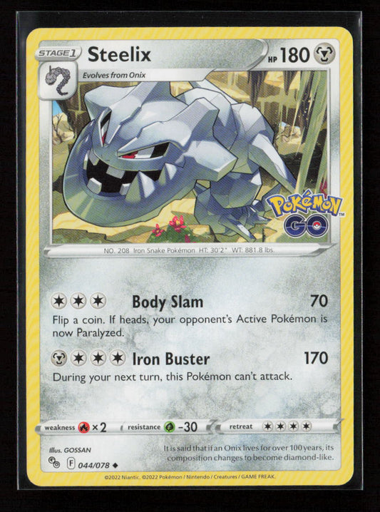 Steelix Uncommon Pokemon GO 044/078 LP