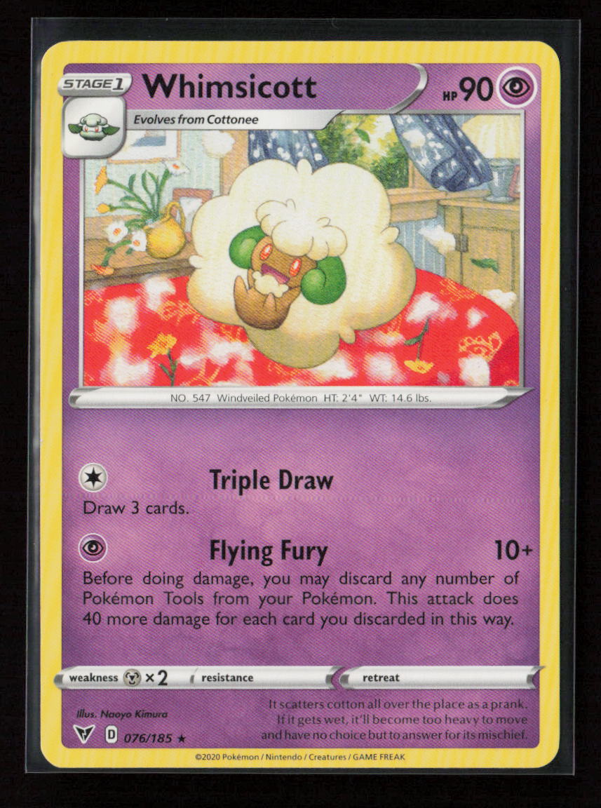 Whimsicott Rare SWSH04: Vivid Voltage 076/185 LP