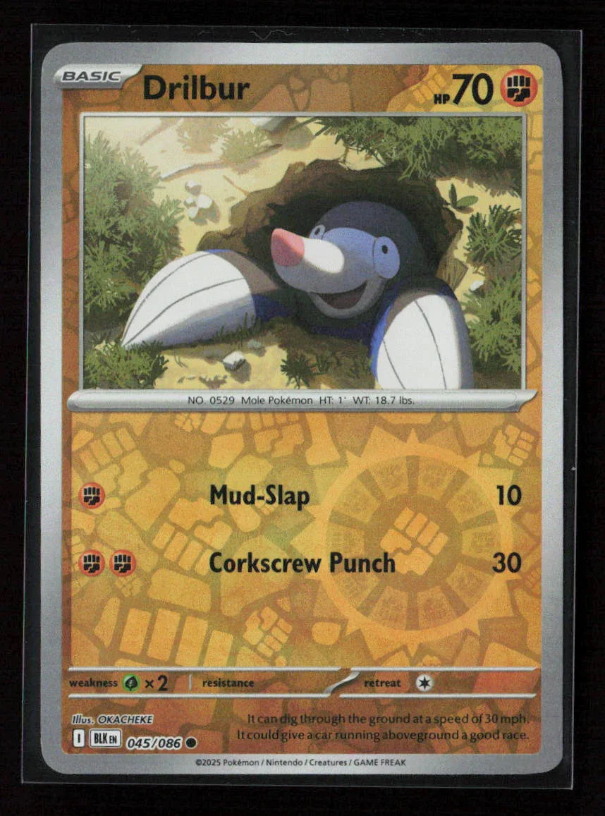 Drilbur Common SV: Black Bolt 045/086 NM - Kang's Collectibles