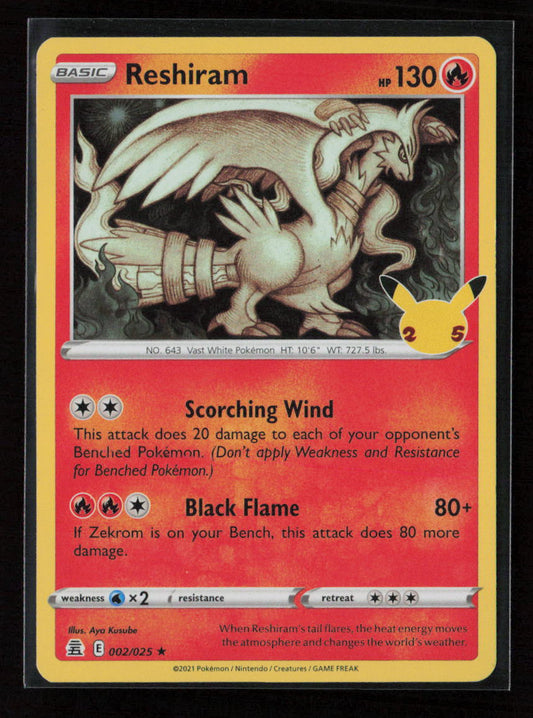 Reshiram Holo Rare Celebrations 002/025 NM