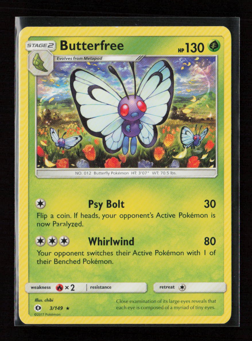 Butterfree Rare SM Base Set 3/149 LP