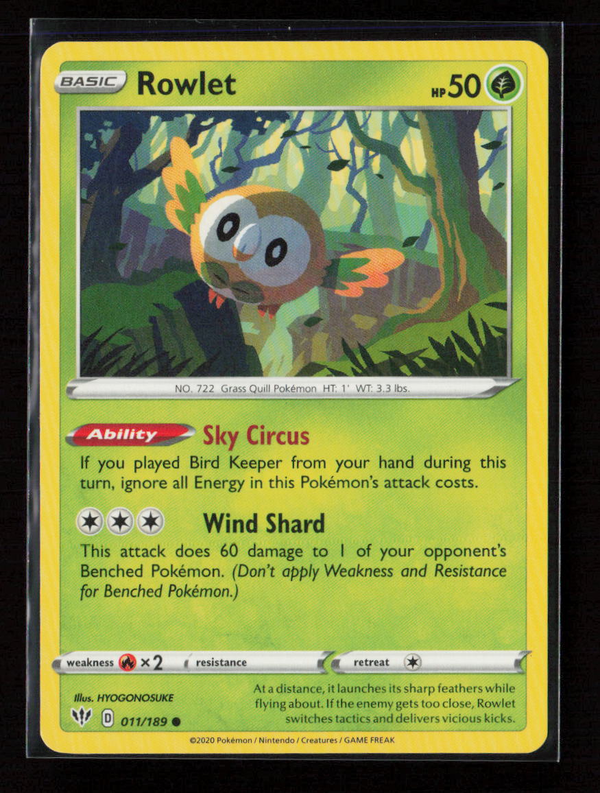 Rowlet Common SWSH03: Darkness Ablaze 011/189 LP