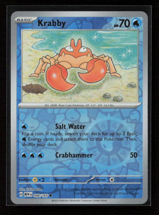 Krabby Common SV: Scarlet & Violet 151 098/165 NM