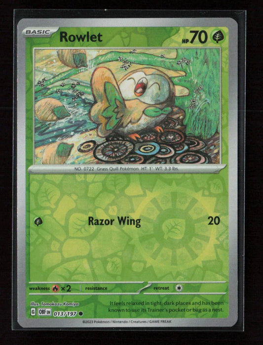 Rowlet Common SV03: Obsidian Flames 013/197 NM