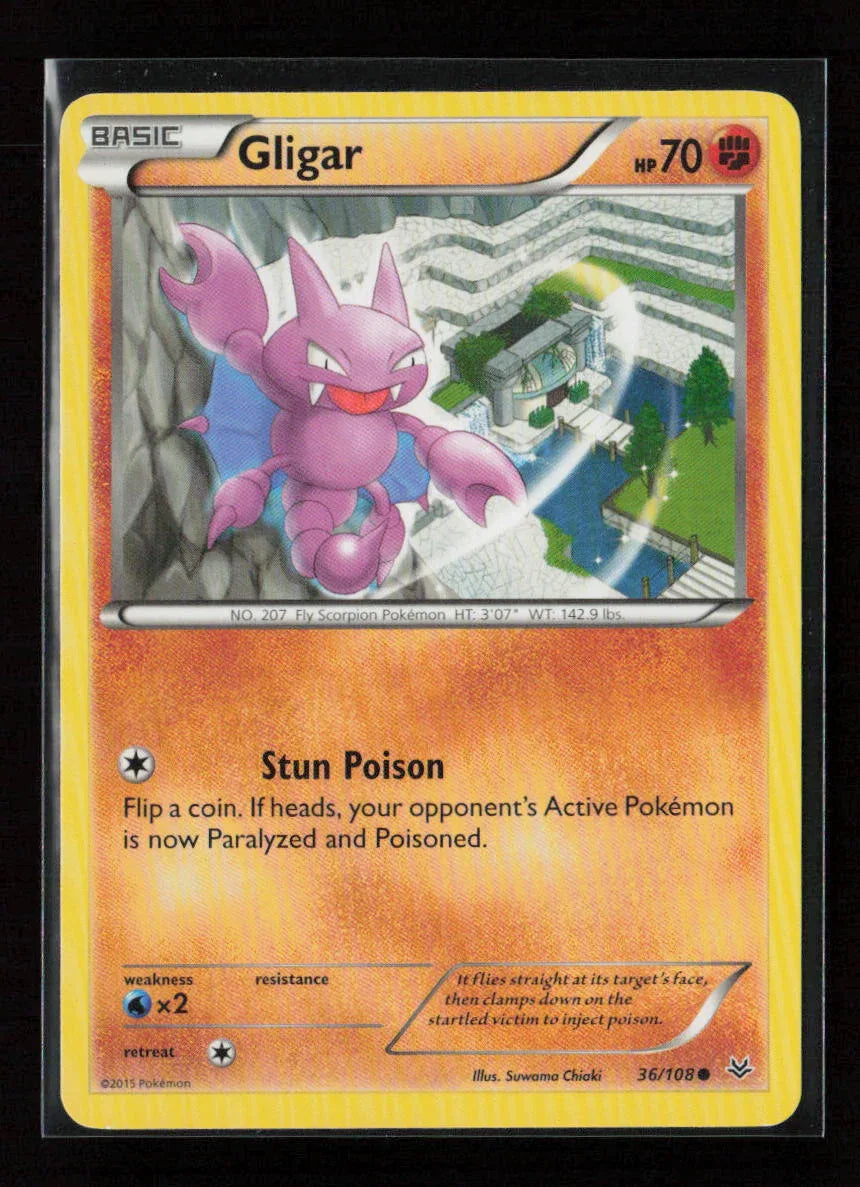 Gligar Common XY - Roaring Skies 36/108 NM - Kang's Collectibles