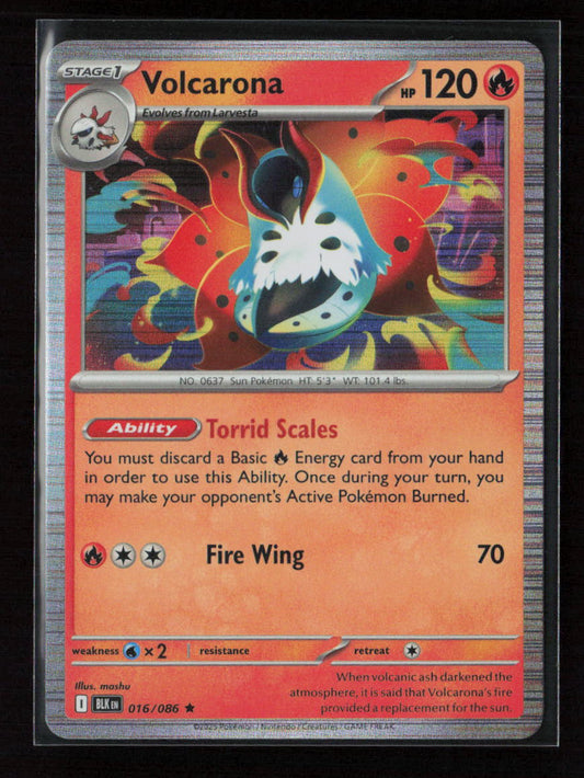 Volcarona Rare SV: Black Bolt 016/086 NM