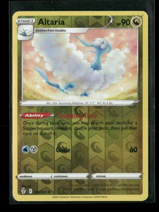 Altaria Rare SWSH07: Evolving Skies 106/203 LP - Kang's Collectibles