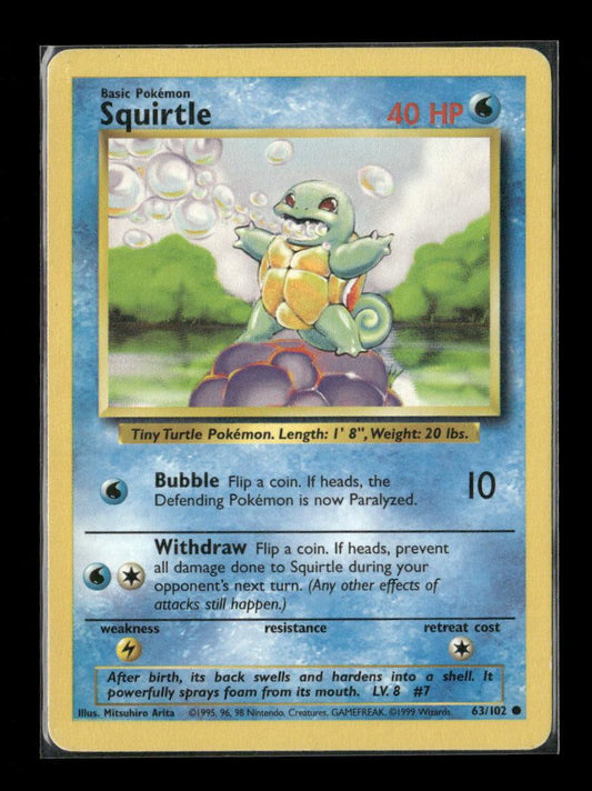 Squirtle Common Base Set 063/102 LP - Kang's Collectibles