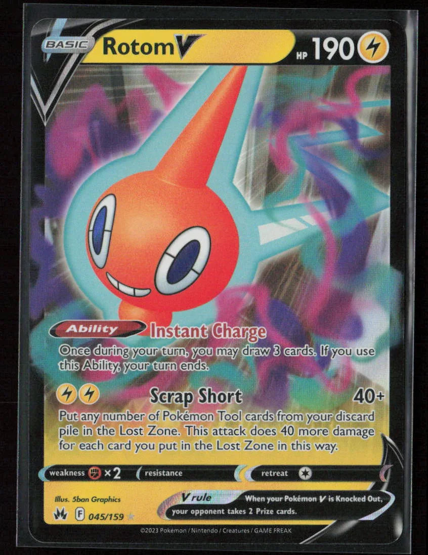 Rotom V Ultra Rare Crown Zenith 045/159 NM - Kang's Collectibles