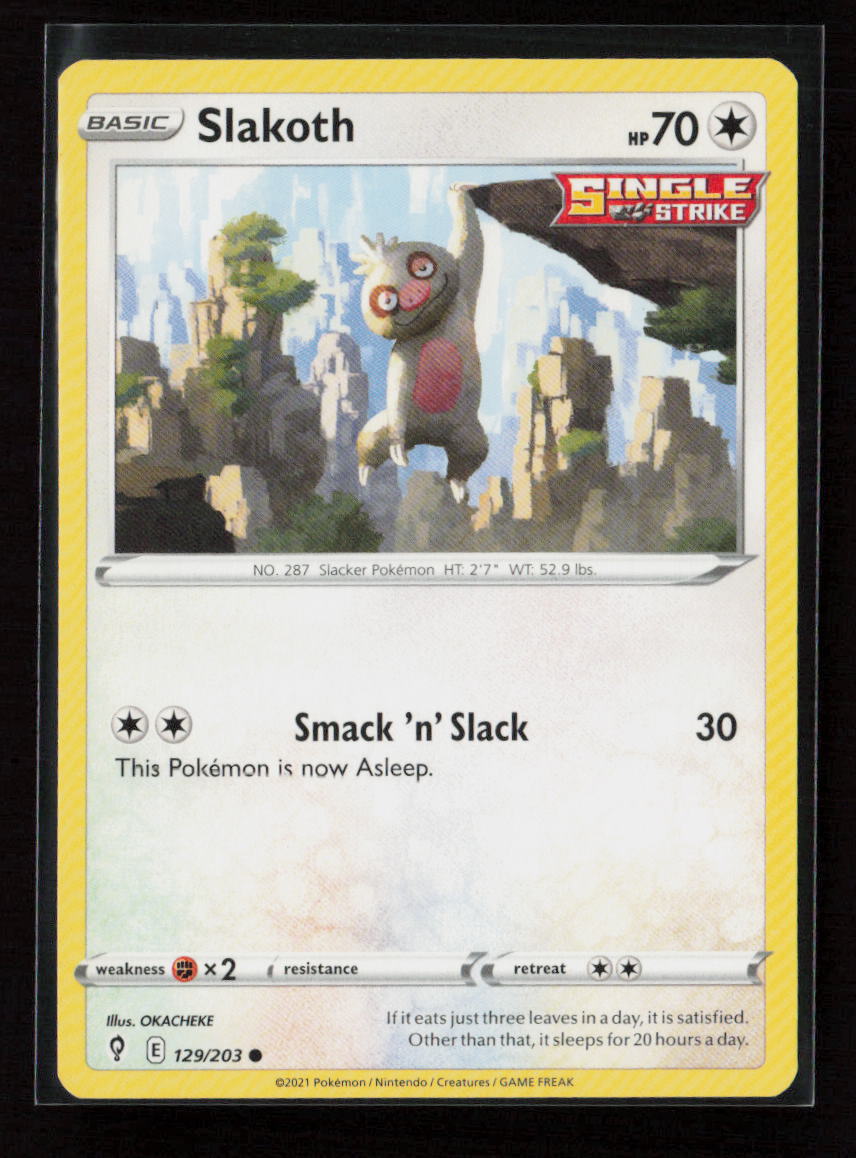 Slakoth Common SWSH07: Evolving Skies 129/203 LP