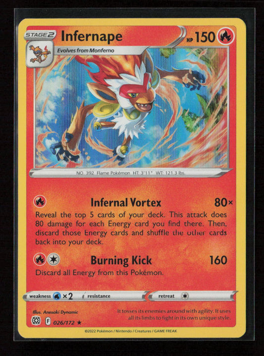 Infernape Holo Rare SWSH09: Brilliant Stars 026/172 NM