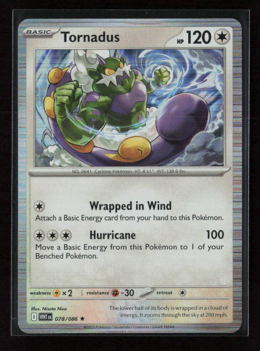 Tornadus Rare SV: White Flare 078/086 NM
