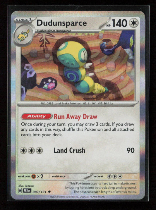 Dudunsparce Rare SV: Prismatic Evolutions 080/131 NM - Kang's Collectibles
