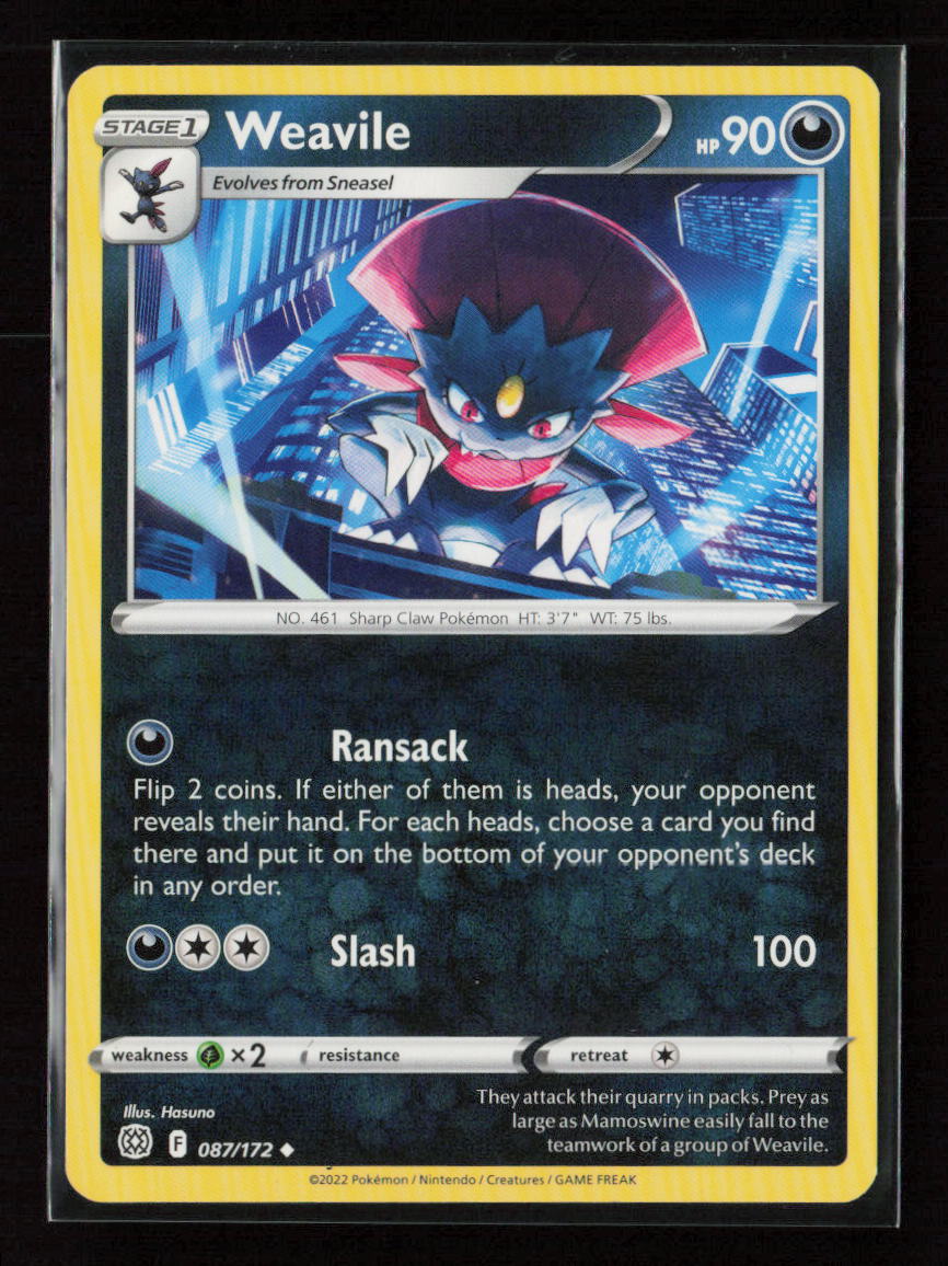 Weavile Uncommon SWSH09: Brilliant Stars 087/172 LP