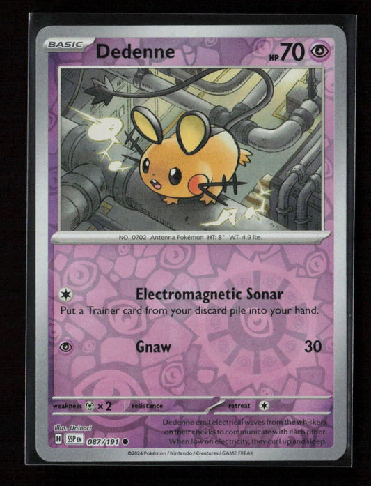 Dedenne Common SV08: Surging Sparks 087/191 NM - Kang's Collectibles