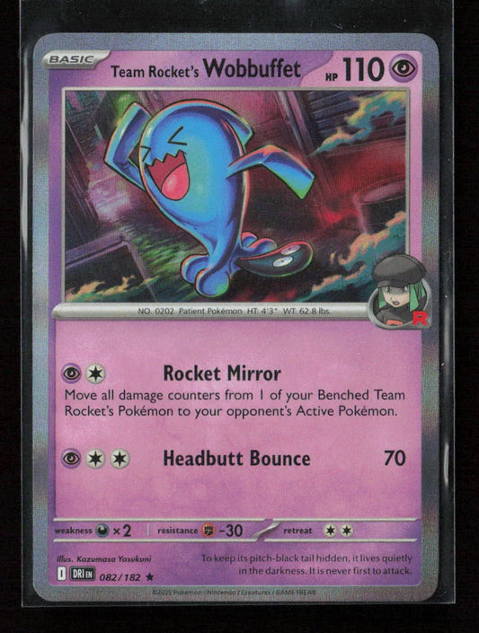 Team Rocket's Wobbuffet Rare SV10: Destined Rivals 082/182 NM - Kang's Collectibles