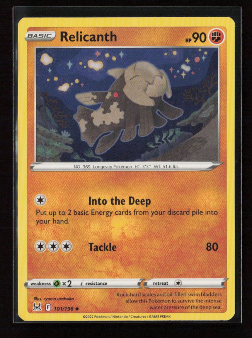 Relicanth Uncommon SWSH11: Lost Origin 101/196 LP