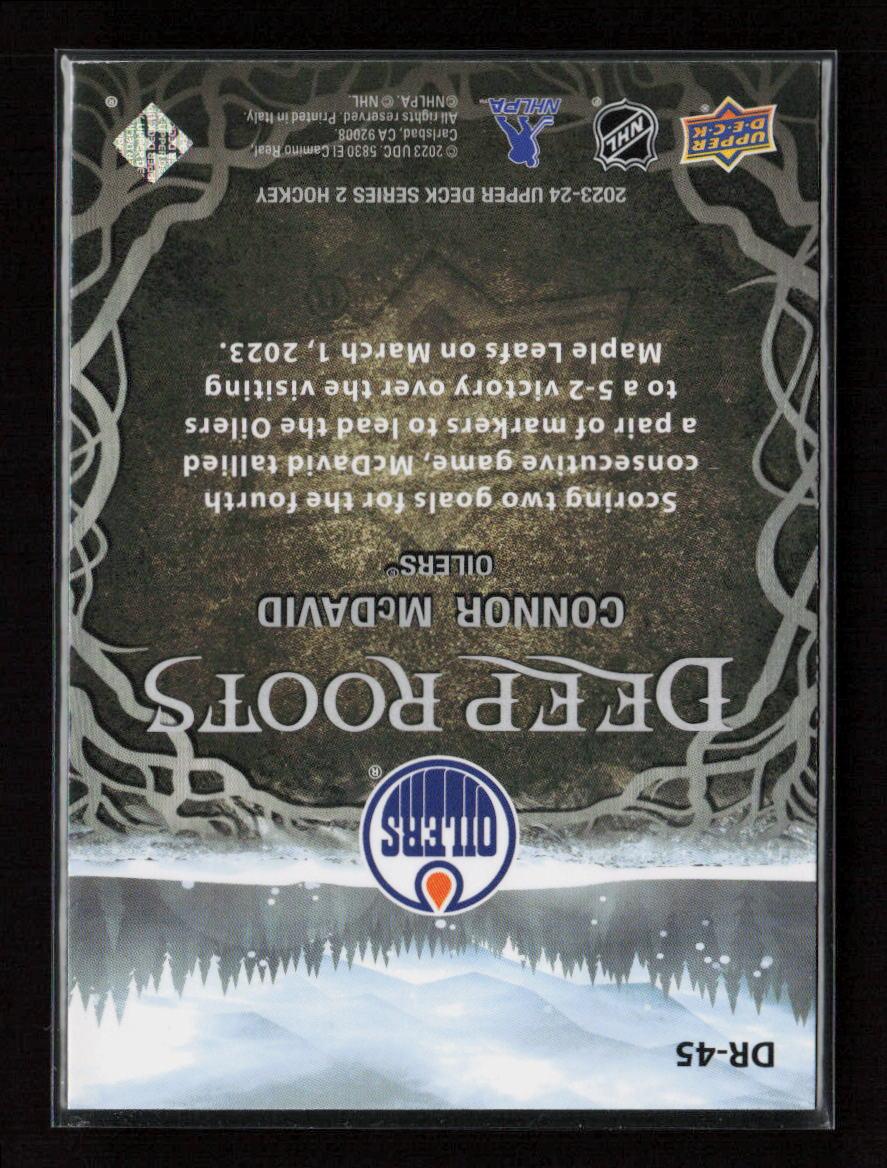 Connor McDavid 2023 Upper Deck Deep Roots DR-45 NM - Kang's Collectibles