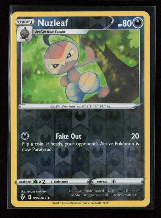 Nuzleaf Uncommon SWSH07: Evolving Skies 096/203 NM