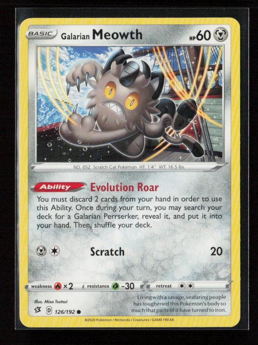 Galarian Meowth Common SWSH02: Rebel Clash 126/192 LP
