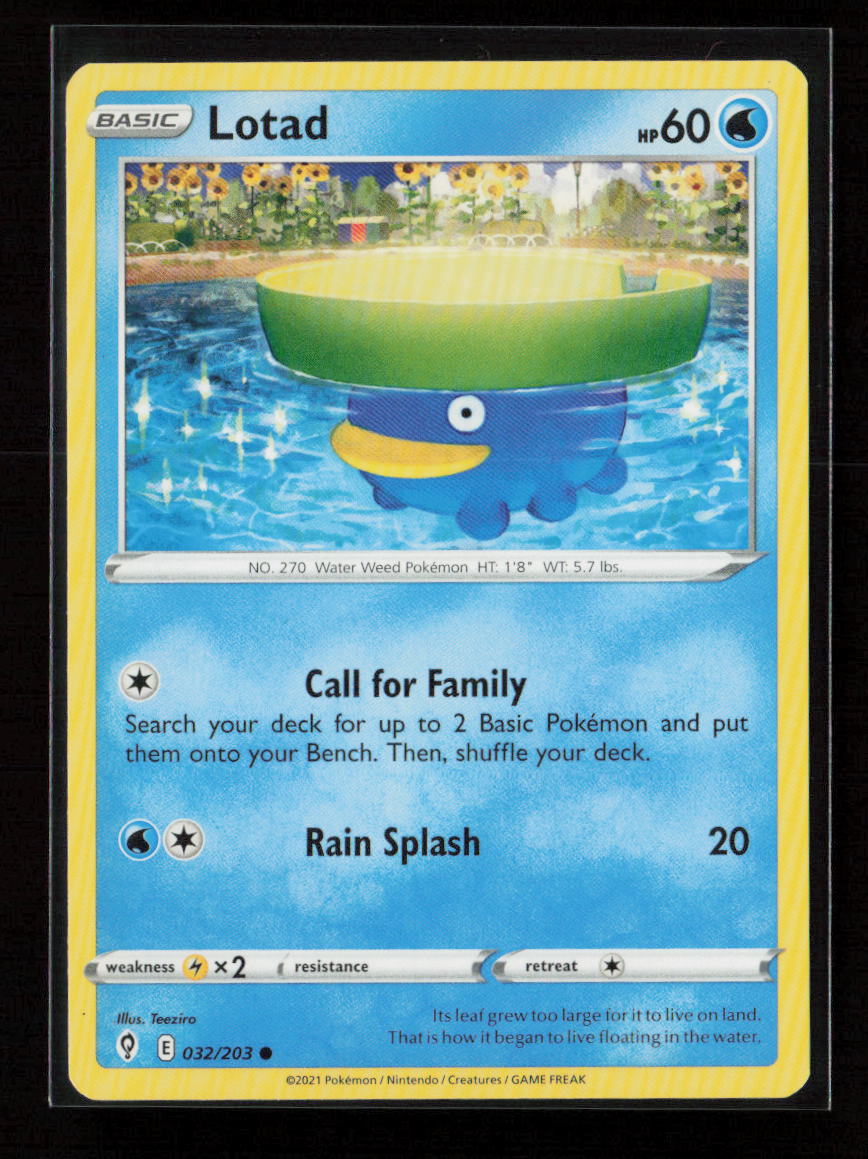 Lotad Common SWSH07: Evolving Skies 032/203 NM