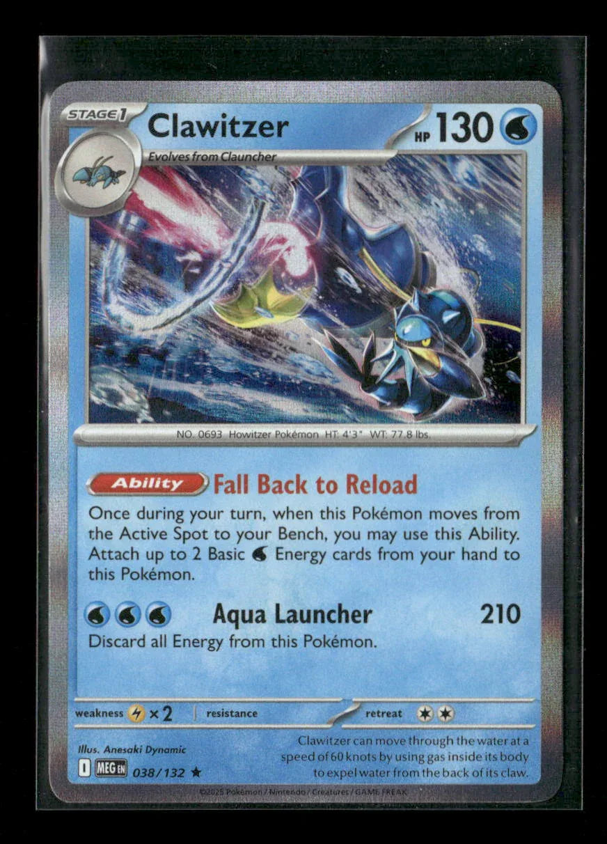 Clawitzer Rare ME01: Mega Evolution 038/132 NM - Kang's Collectibles