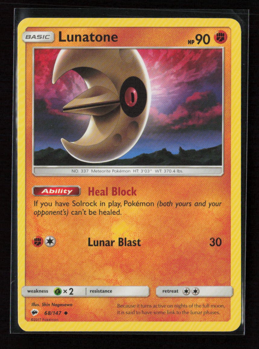 Lunatone Uncommon SM - Burning Shadows 68/147 LP