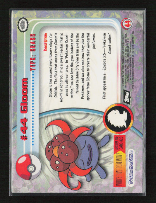 Gloom Pokemon 1999 Topps TV 44 NM (Back)