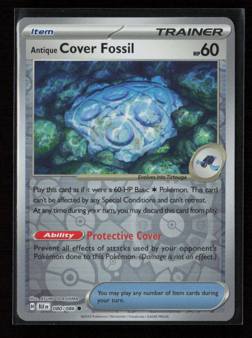 Antique Cover Fossil Common SV: Black Bolt 080/086 NM