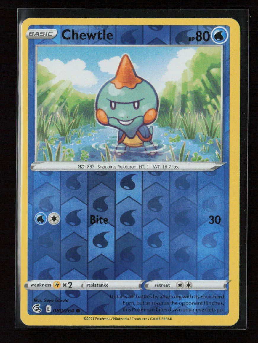 Chewtle Common SWSH08: Fusion Strike 080/264 NM - Kang's Collectibles