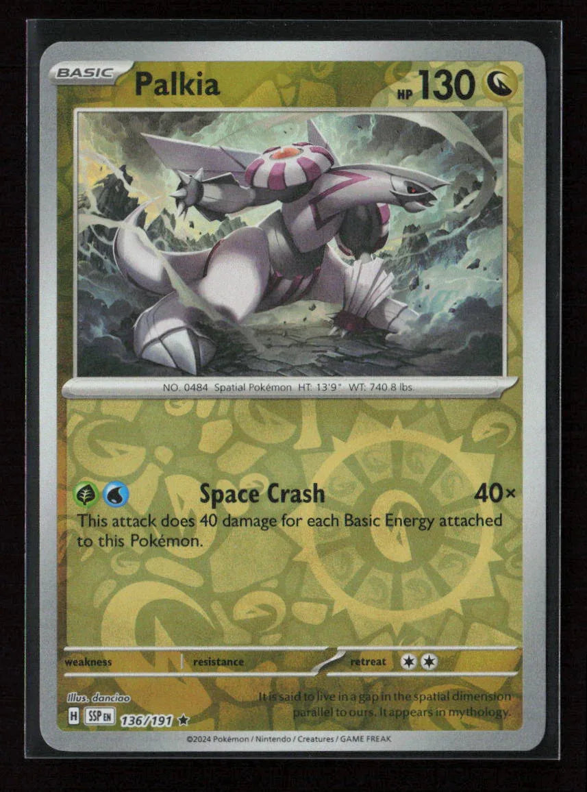 Palkia Rare SV08: Surging Sparks 136/191 NM - Kang's Collectibles