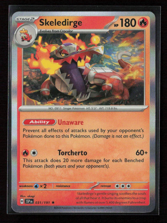 Skeledirge Rare SV08: Surging Sparks 031/191 NM - Kang's Collectibles