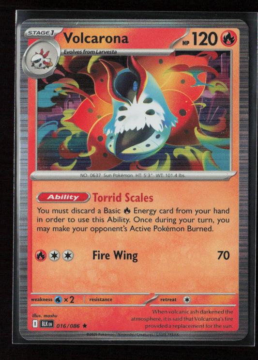 Volcarona Rare SV: Black Bolt 016/086 NM