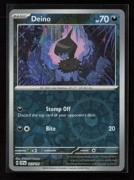 Deino Common SV08: Surging Sparks 117/191 NM - Kang's Collectibles