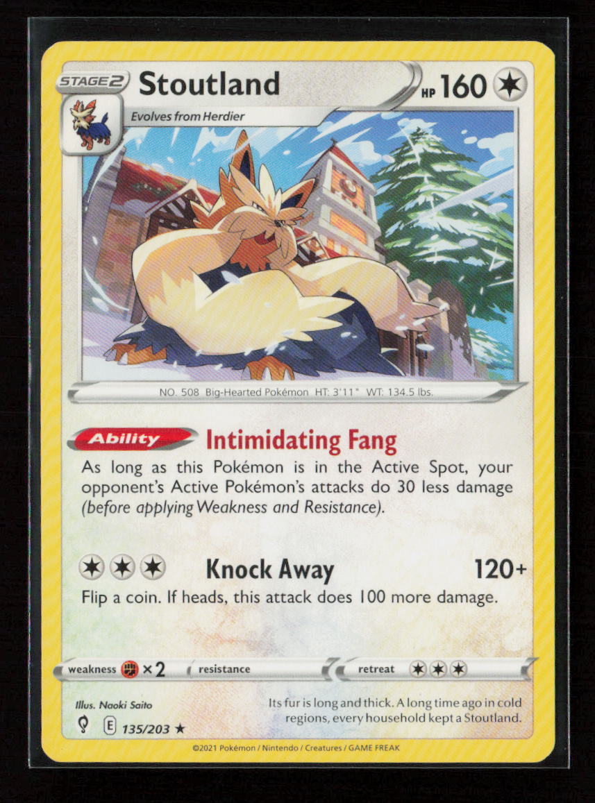 Stoutland Rare SWSH07: Evolving Skies 135/203 LP